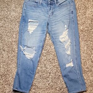 Hollister Light Blue Distressed Boyfriend Jeans
